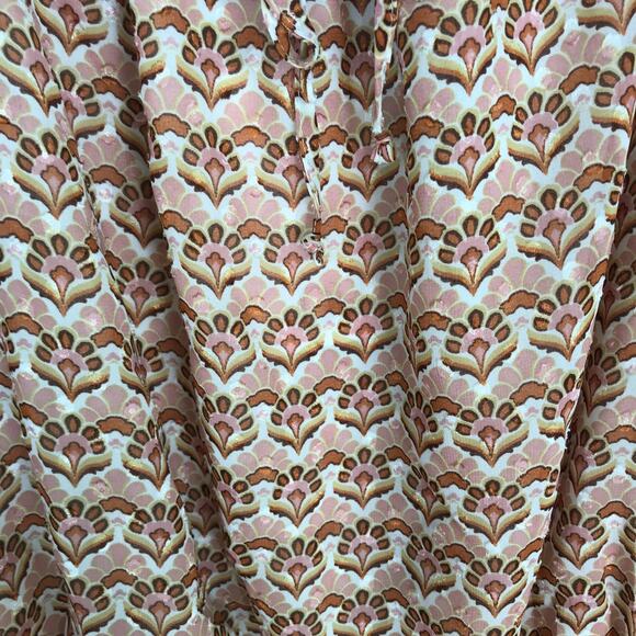 DR2 Anthropologie Blouse Womens Small Pink Ruffle Sheer Career Boho Cottage Twee - Picture 4 of 11